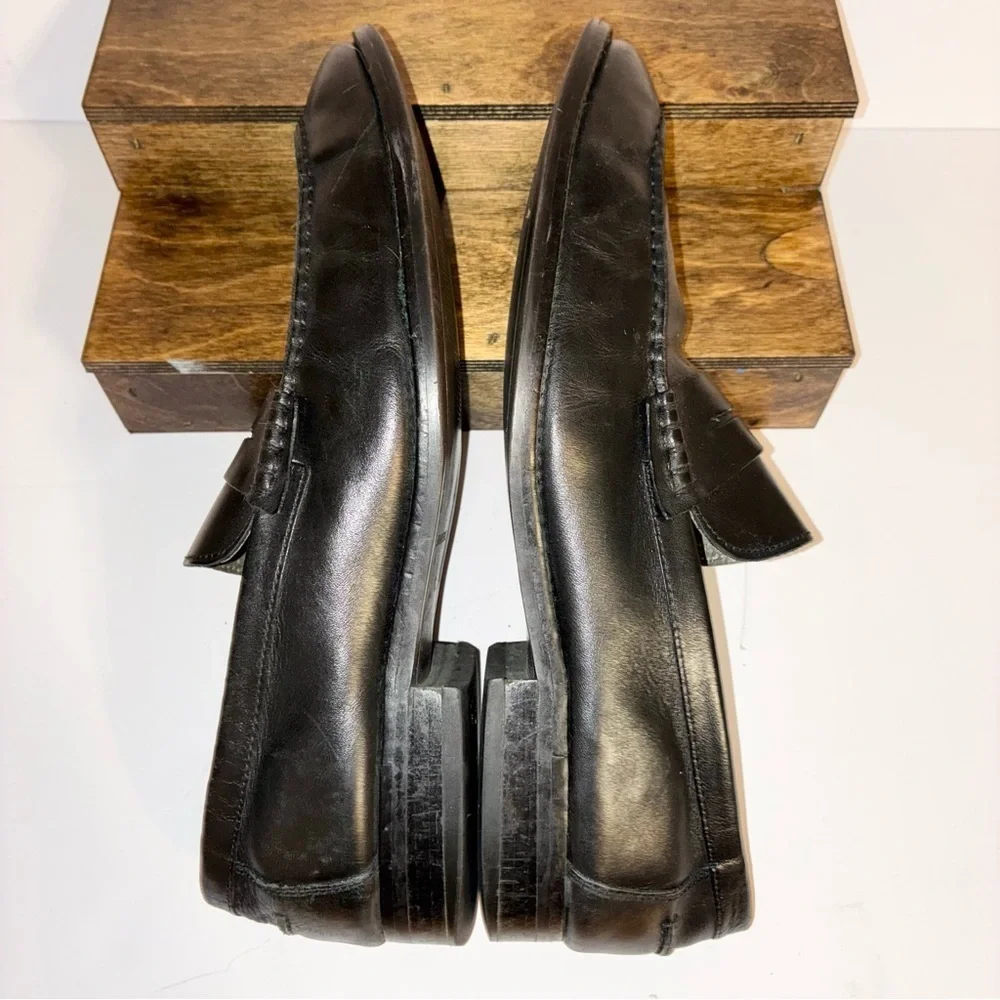 Banana Republic Men’s Penny Loafers Black Italian Leather Ortholite 11.5 M